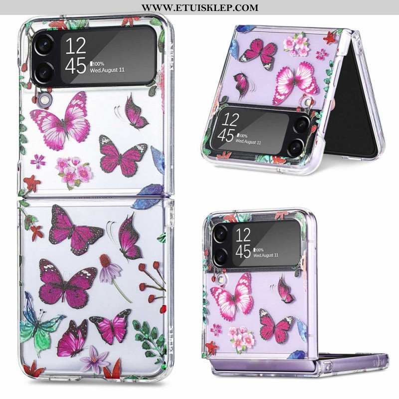 Etui do Samsung Galaxy Z Flip 4 Etui Folio Wiele Motyli